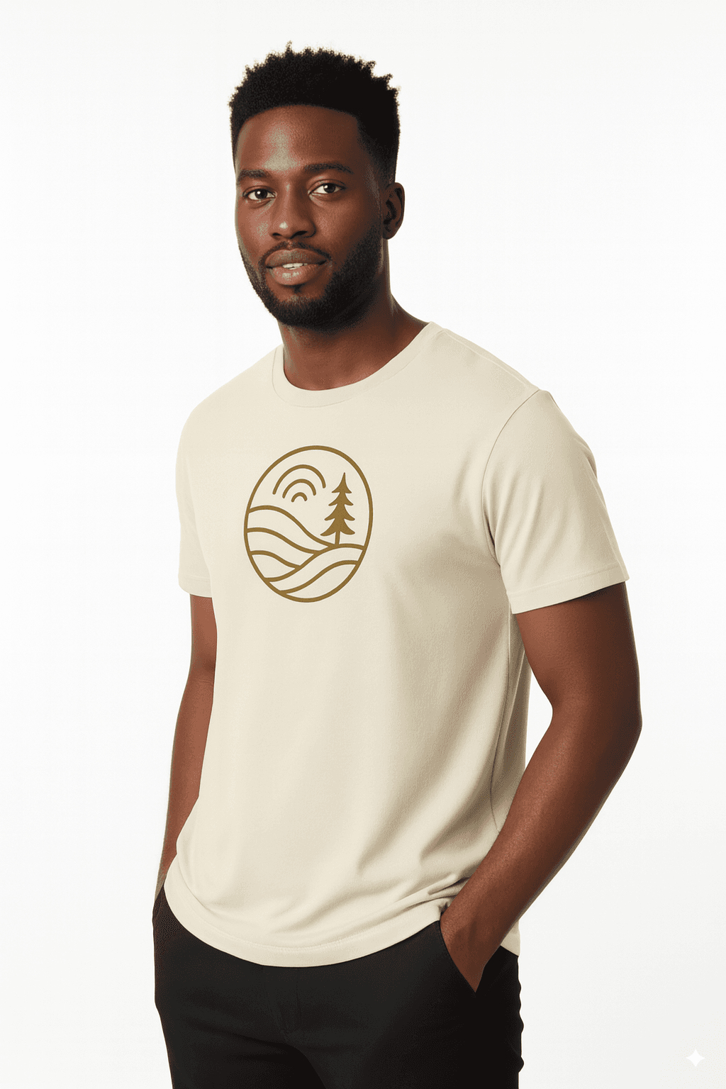 Classic Tee (V1) model — beige