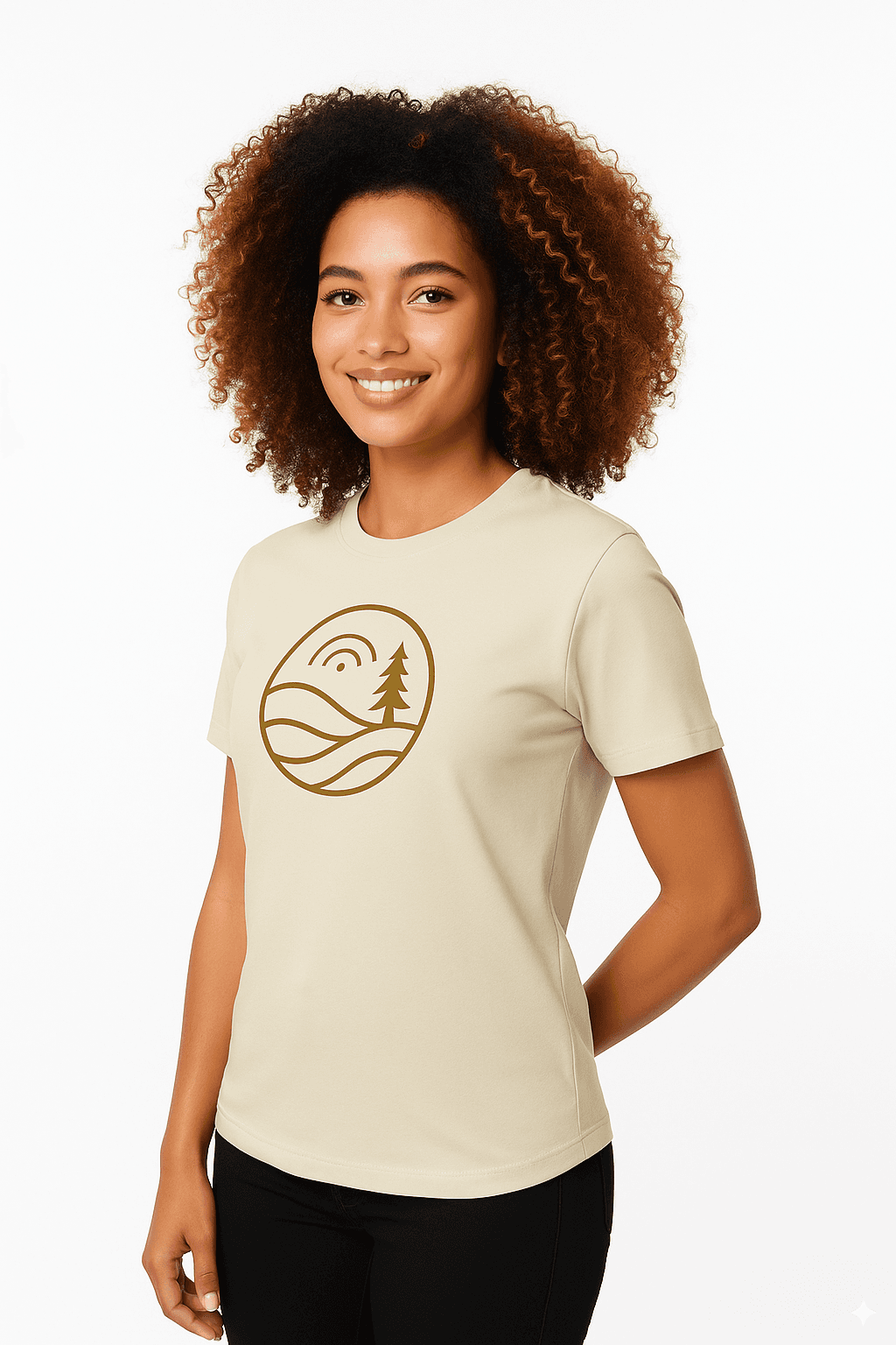 Classic Tee (V1) model — beige