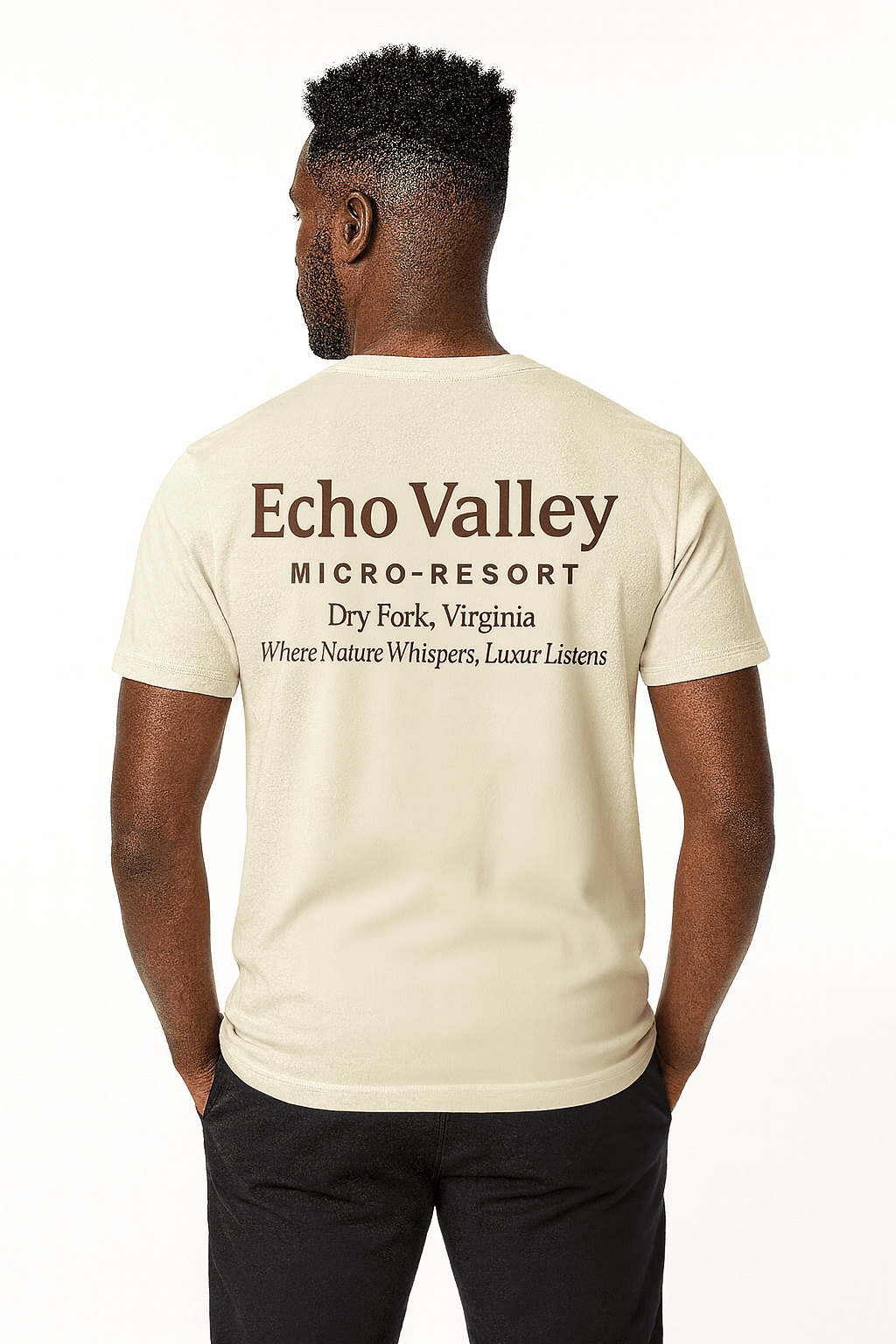 Classic Tee (V1) model — beige
